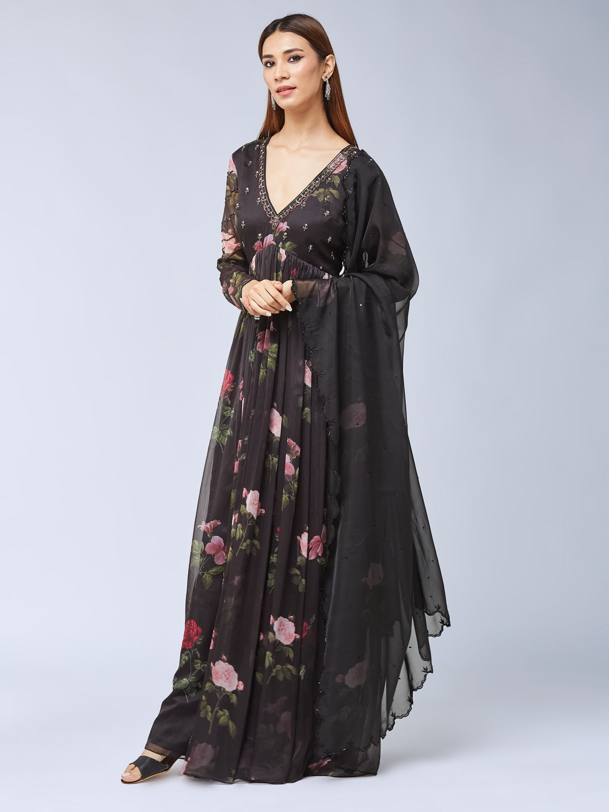 Bulbul Anarkali dress- Black