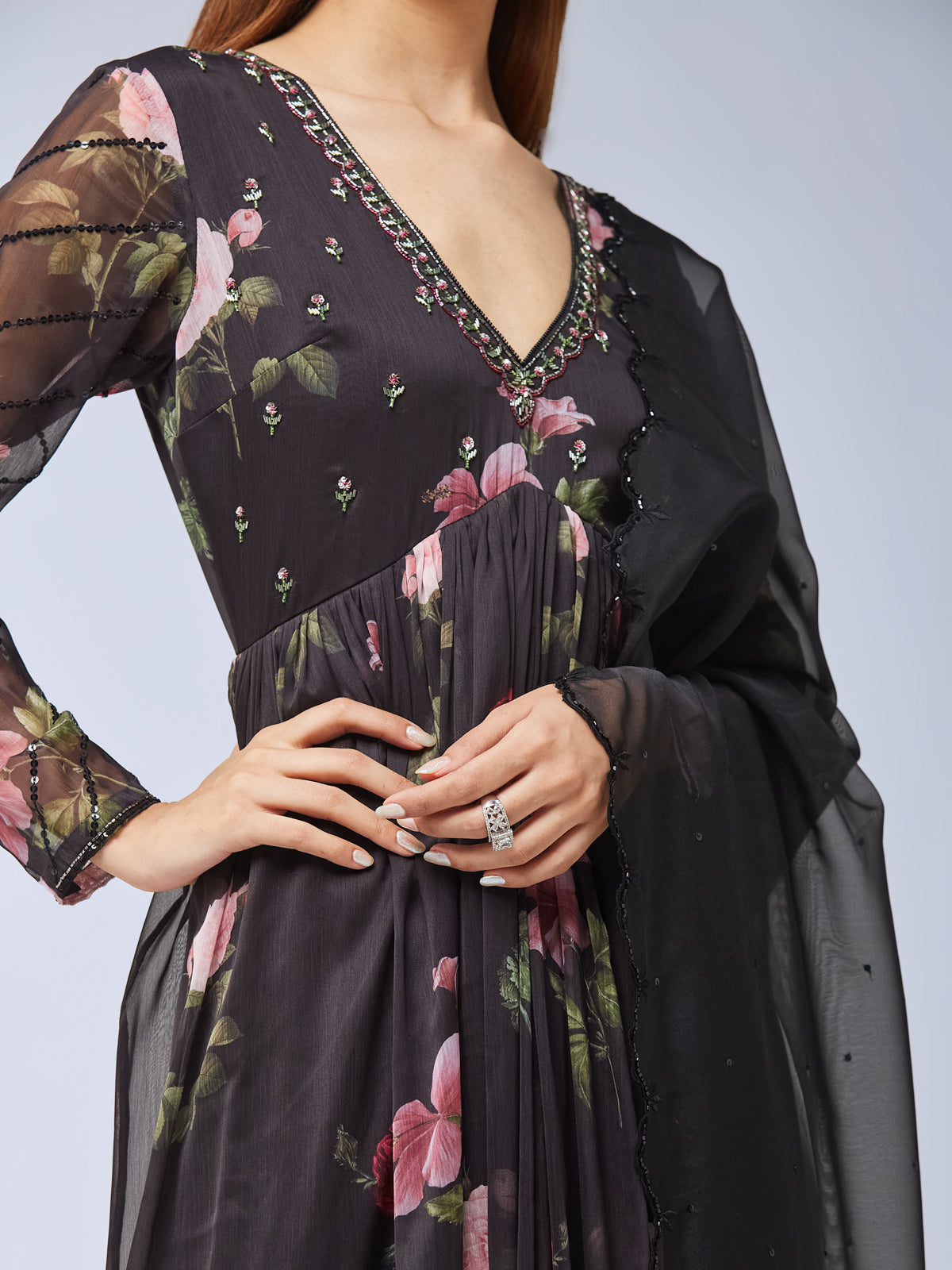 Bulbul Anarkali dress- Black