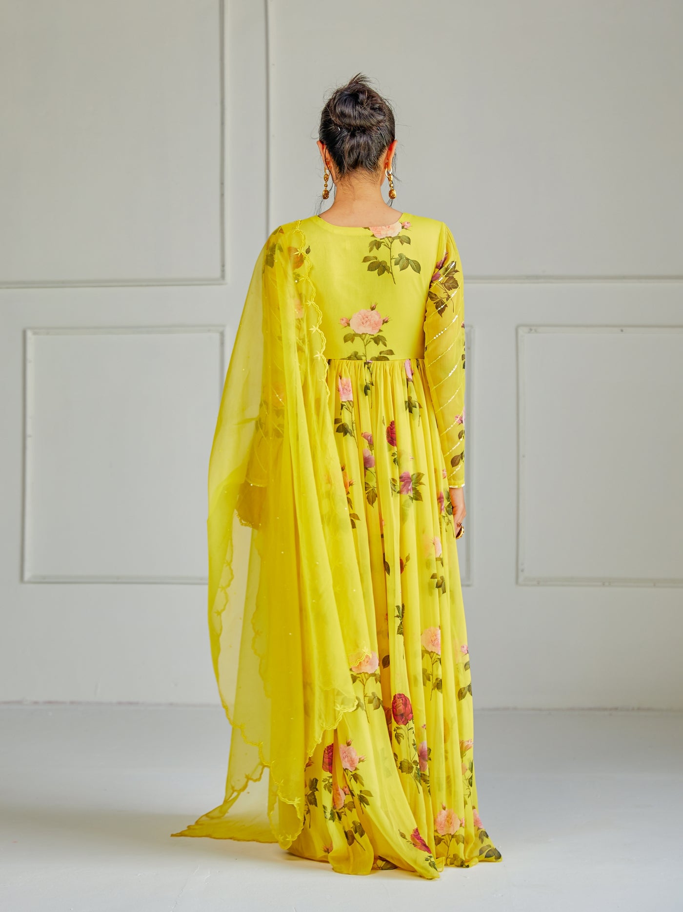 Bulbul Anarkali dress- Yellow