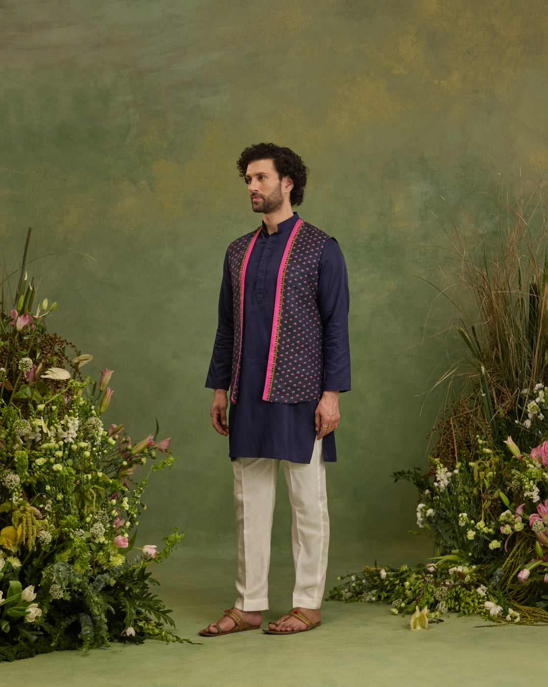 Neel kurta and jacket set