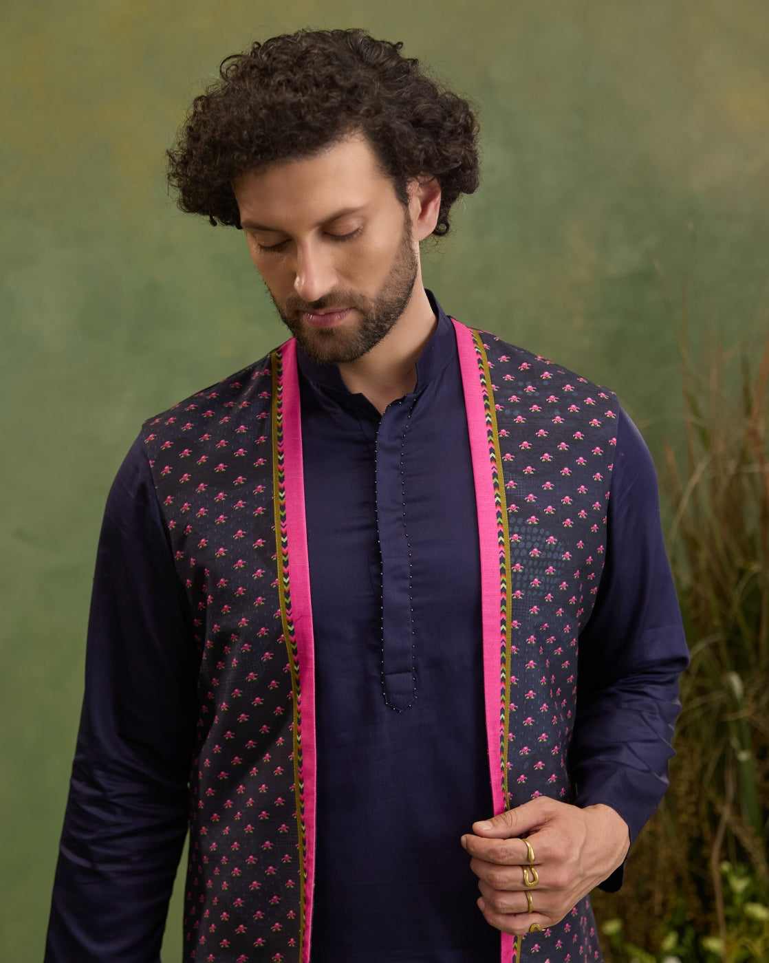 Neel kurta and jacket set