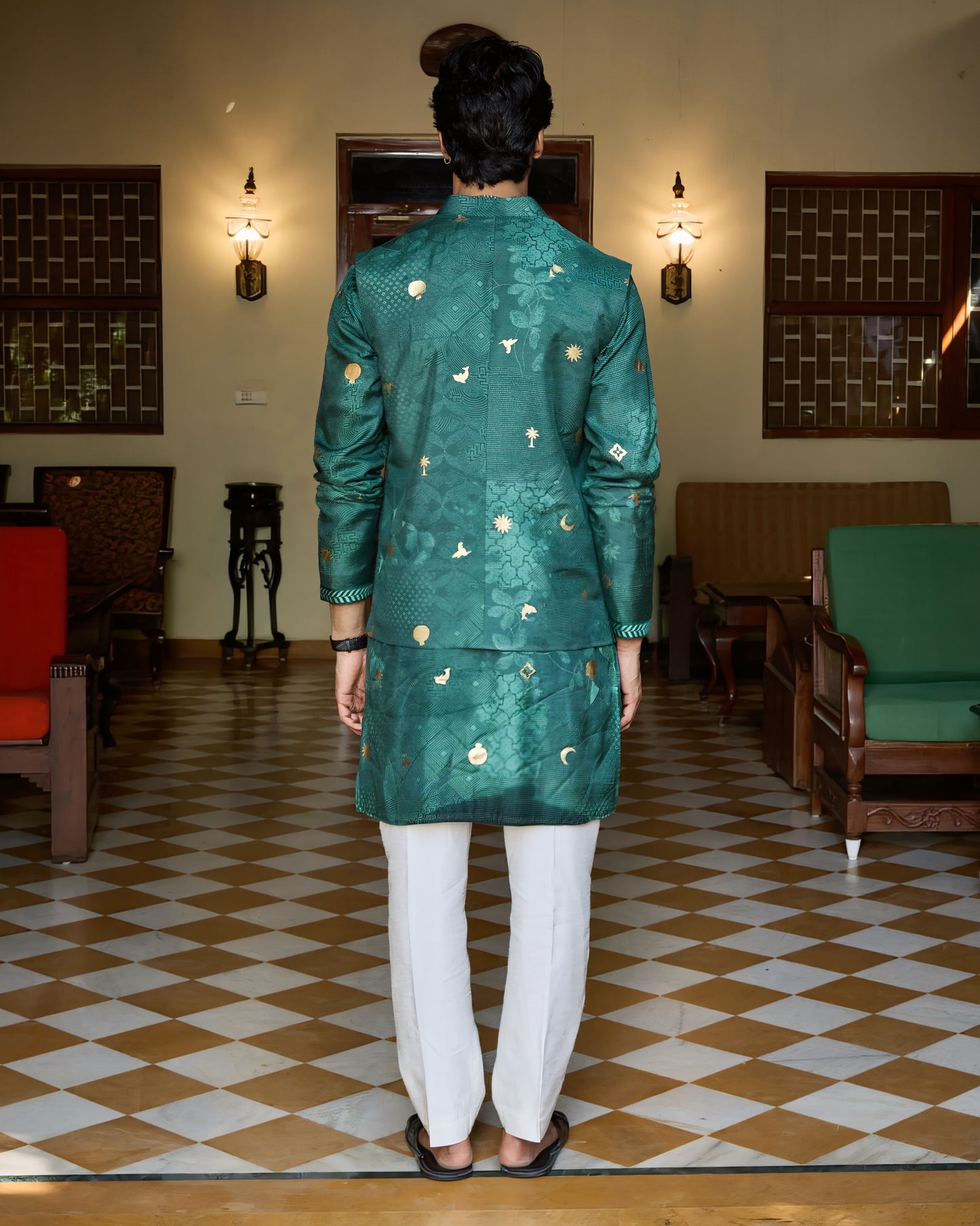 Jade kurta and jacket set