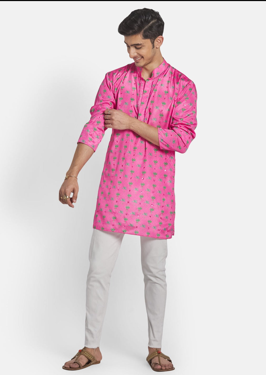 Nawab of the tropics kurta- pink