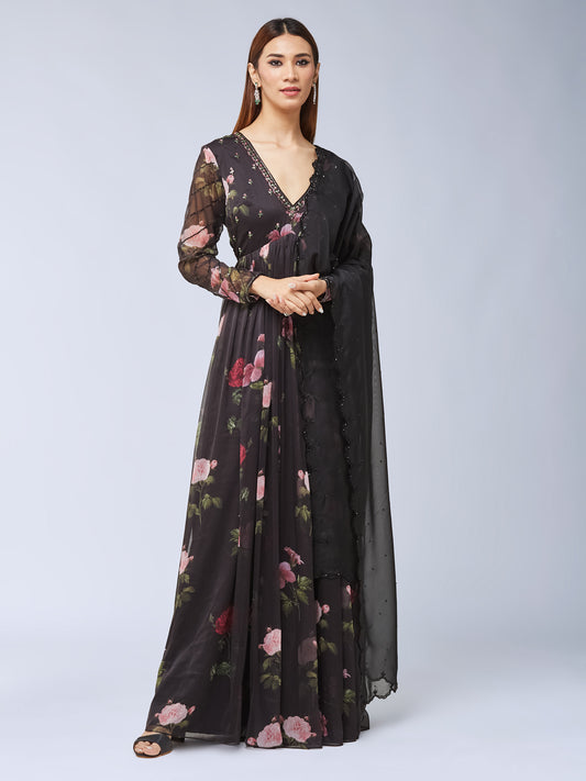 Bulbul Anarkali dress- Black