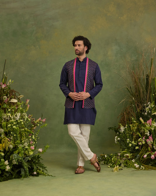 Neel kurta and jacket set
