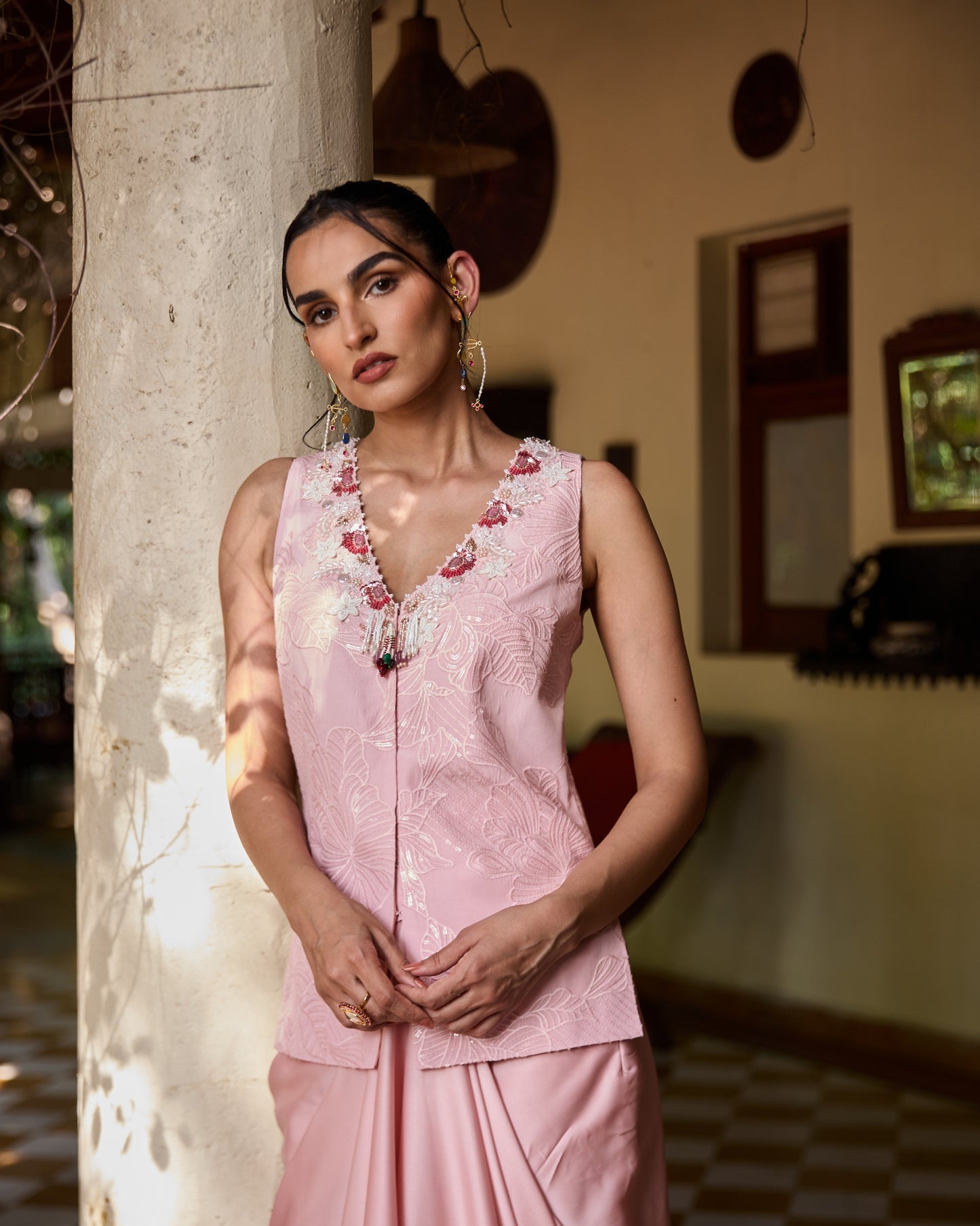 Noor draped skirt and top set