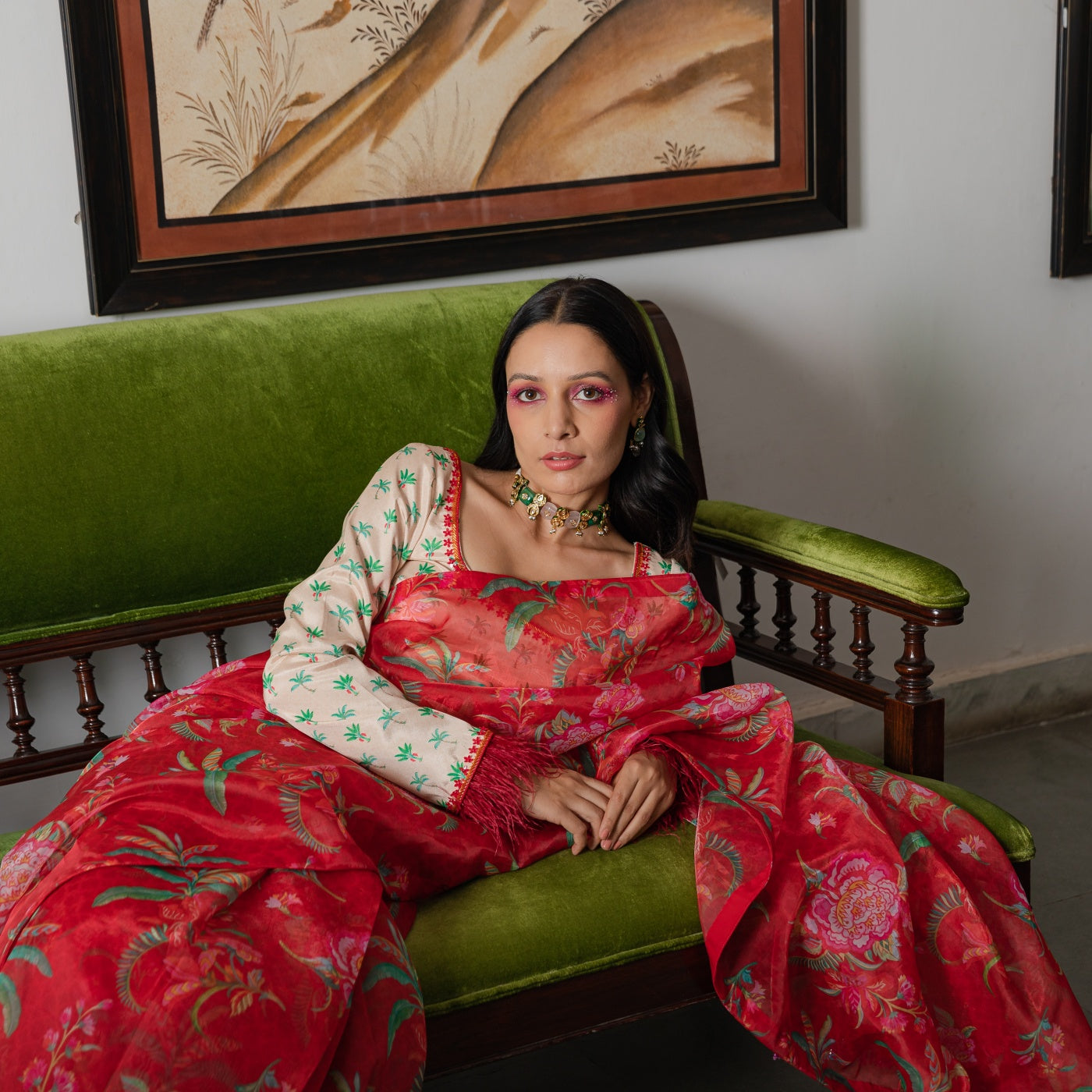 Leela Saree Red