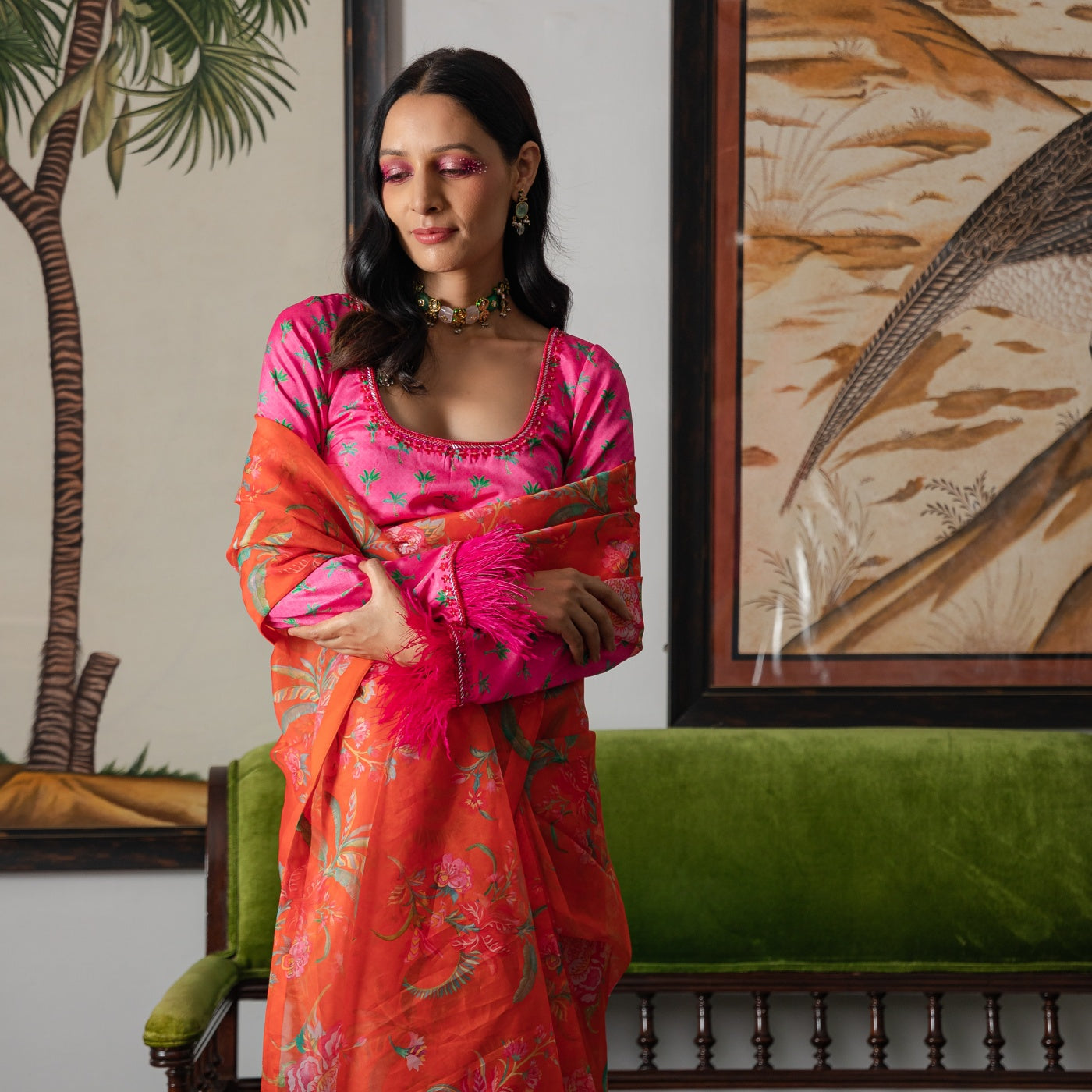 Leela Saree Orange